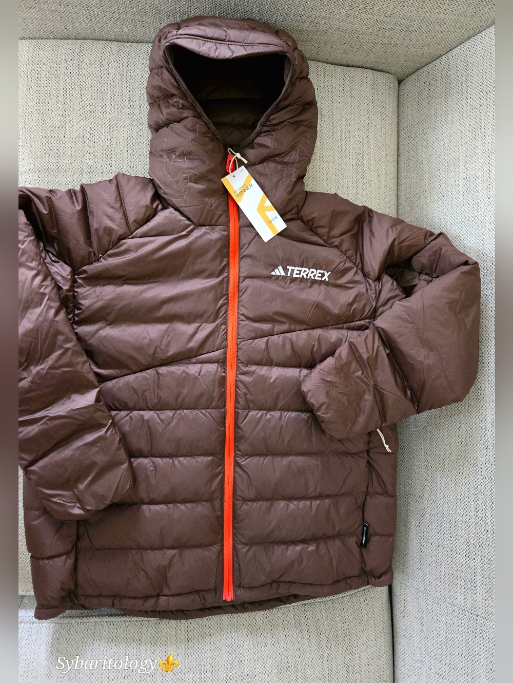 NWT ADIDAS TERREX XPERIOR  CLIMAWARM+ Down Brown Hooded  Jacket Size: L